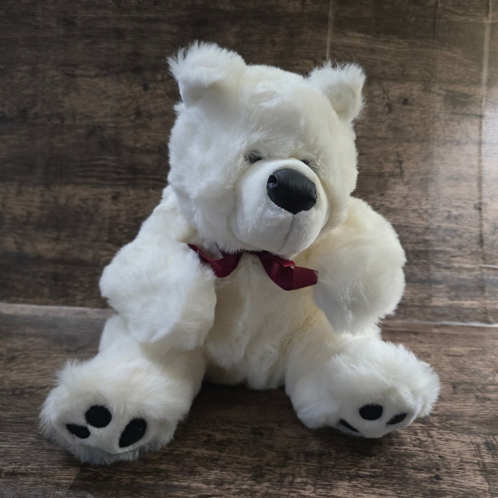 CHRISHA Playful Plush Polar Bear‎ Kids 12in White Excellent Soft Stuffed Animal